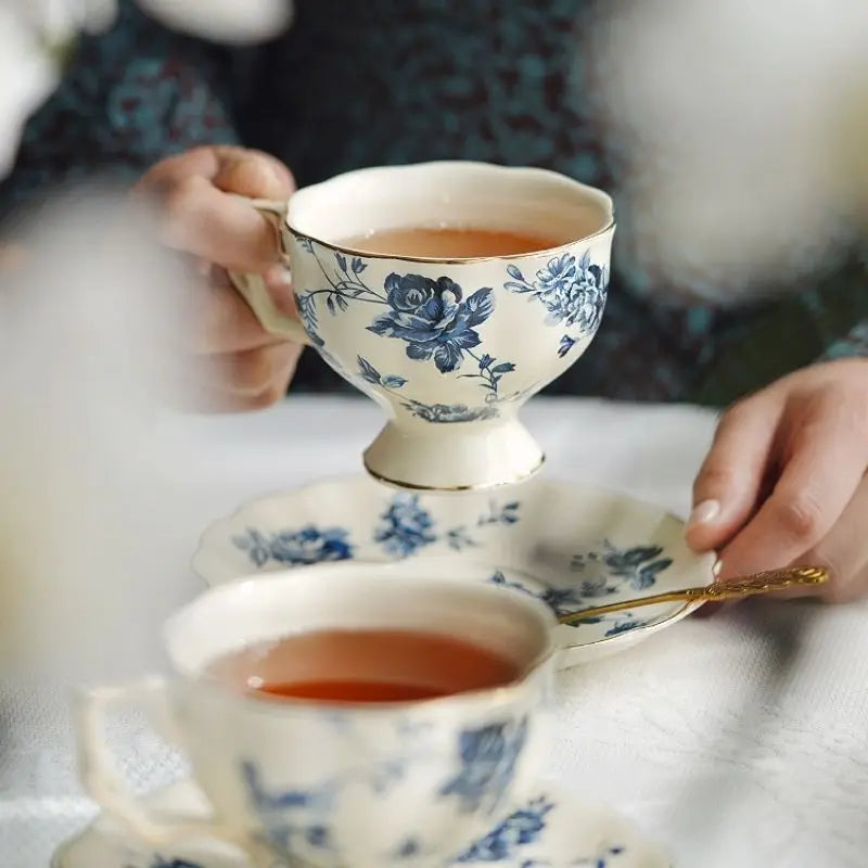 Vintage Vignette - Colección de té de la tarde de lujo con plato decorativo