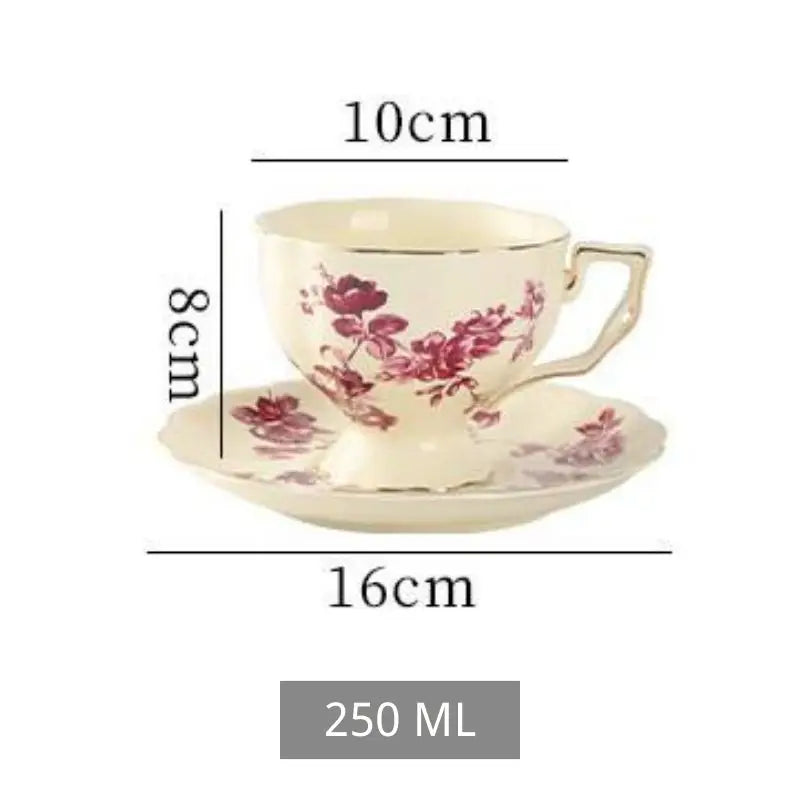 Vintage Vignette - Colección de té de la tarde de lujo con plato decorativo