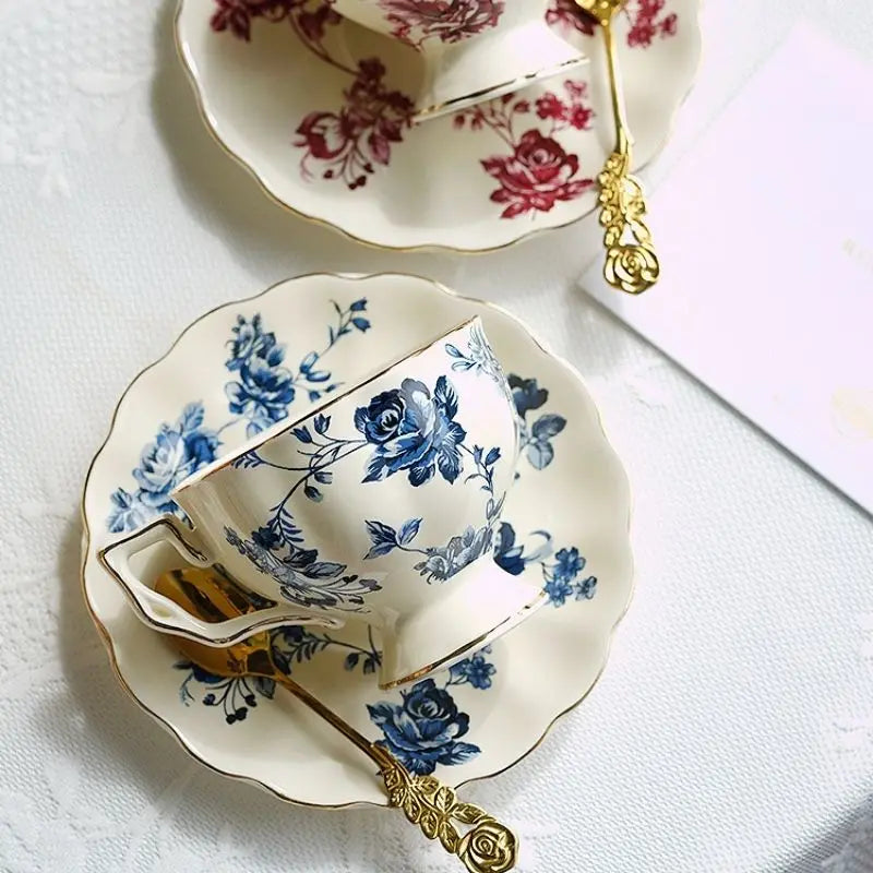 Vintage Vignette - Colección de té de la tarde de lujo con plato decorativo