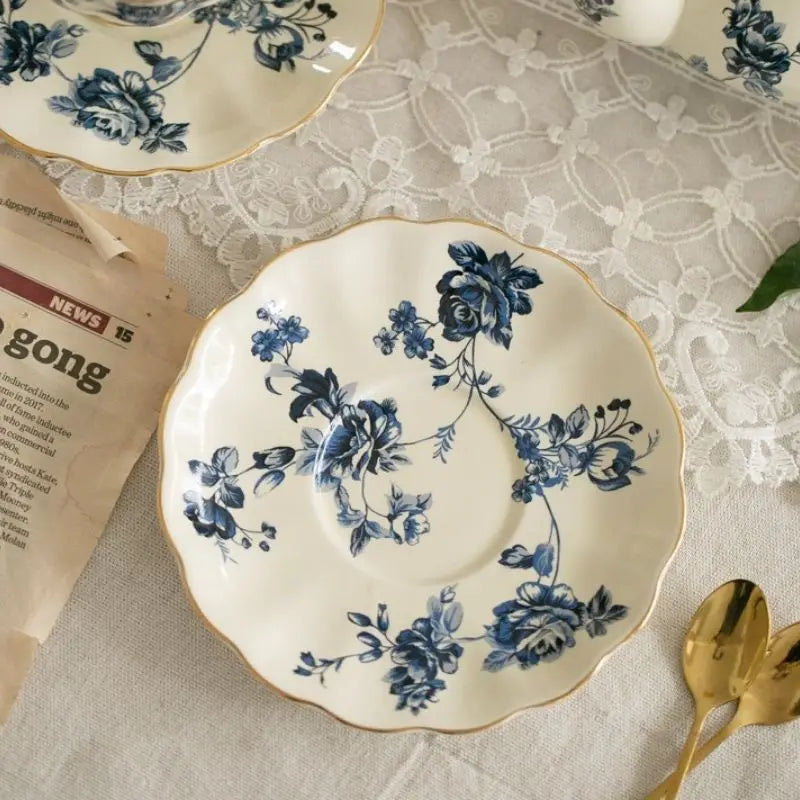 Vintage Vignette - Colección de té de la tarde de lujo con plato decorativo