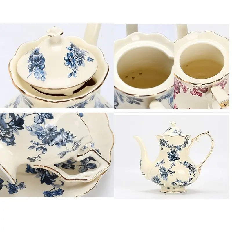 Vintage Vignette - Colección de té de la tarde de lujo con plato decorativo