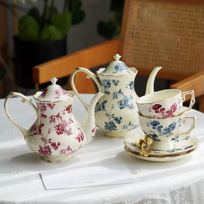 Vintage Vignette - Colección de té de la tarde de lujo con plato decorativo