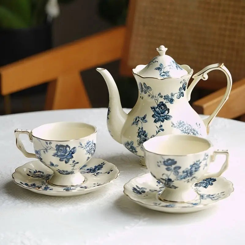 Vintage Vignette - Colección de té de la tarde de lujo con plato decorativo