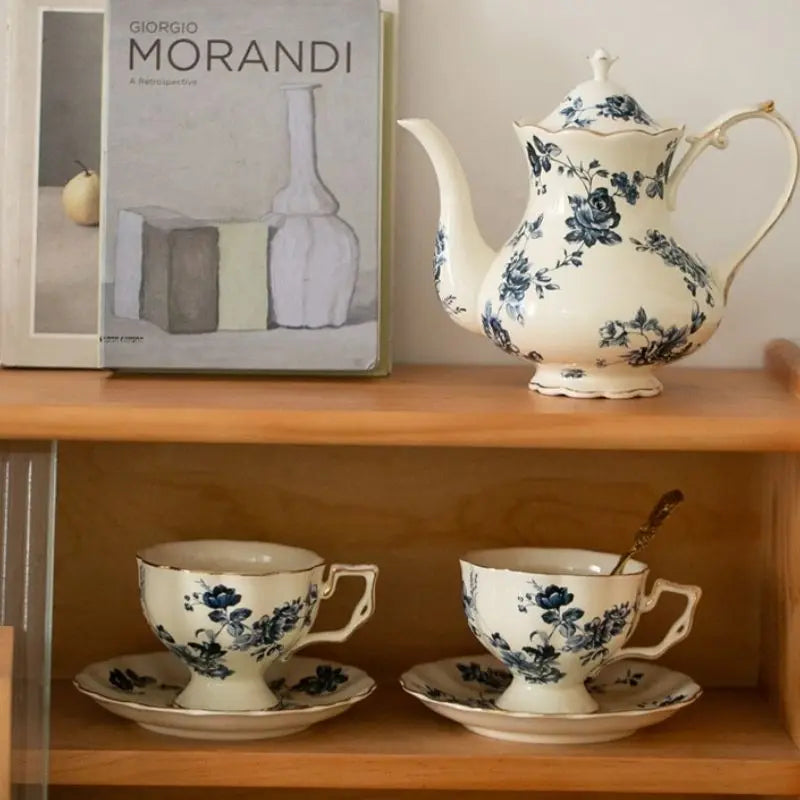 Vintage Vignette - Colección de té de la tarde de lujo con plato decorativo