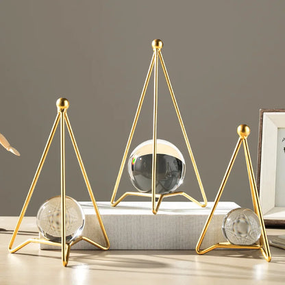 Nordic Radiance - Luxury Metal and Crystal Ball Ornament for Stylish Interiors