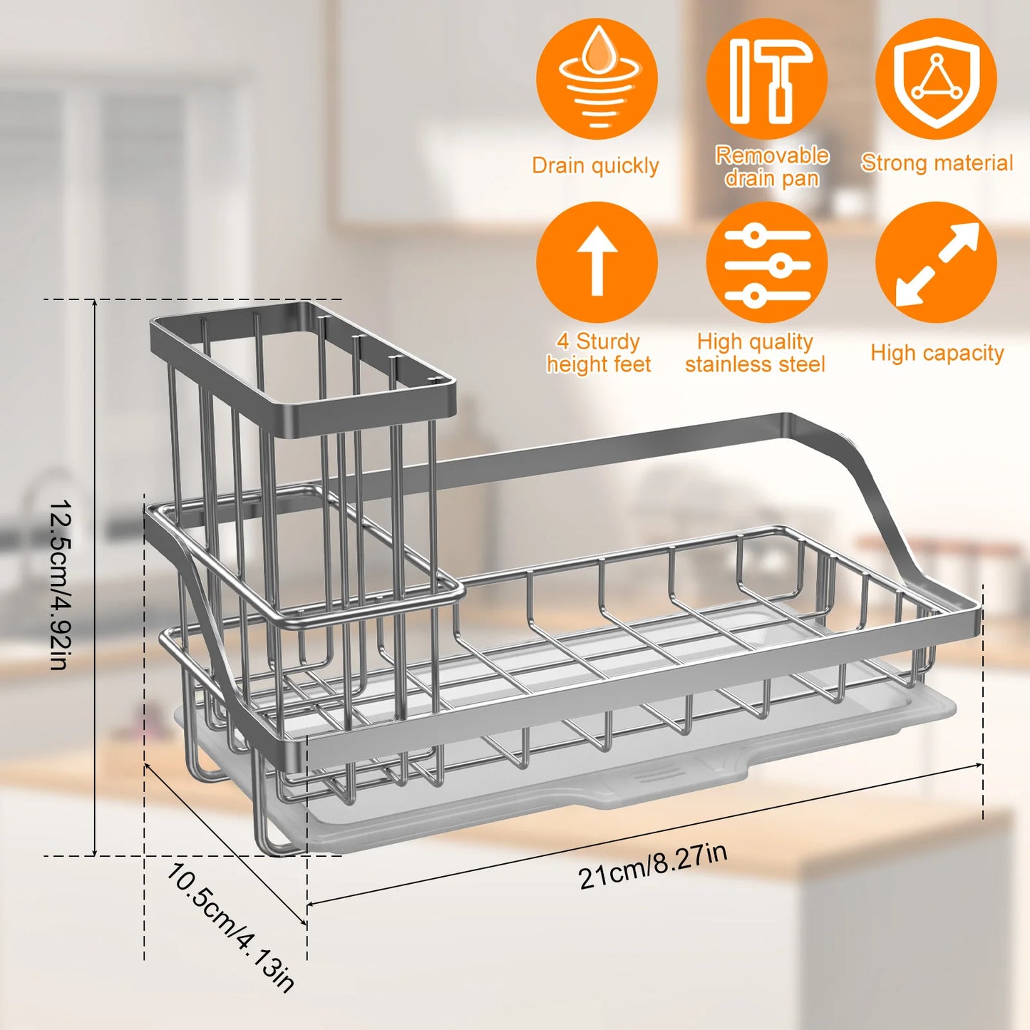 SinkMaster – Removable Kitchen Sink Organizer & Brush Holder