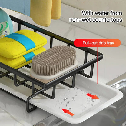 AquaTidy – Kitchen Sponge & Towel Rack with Soap Dish Drainer