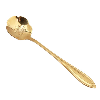 Floral Savor - Stainless Steel Teaspoon Collection in Silver and Gold