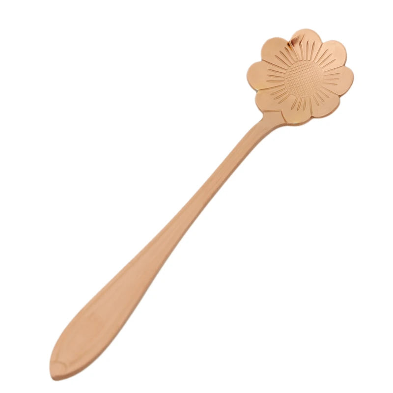Floral Savor - Stainless Steel Teaspoon Collection in Silver and Gold