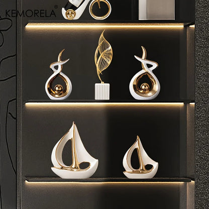 Nautical Chic - Post-Modern Sailboat Figurine for Stylish Decor