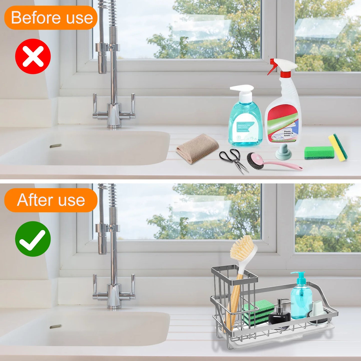 SinkMaster – Removable Kitchen Sink Organizer & Brush Holder