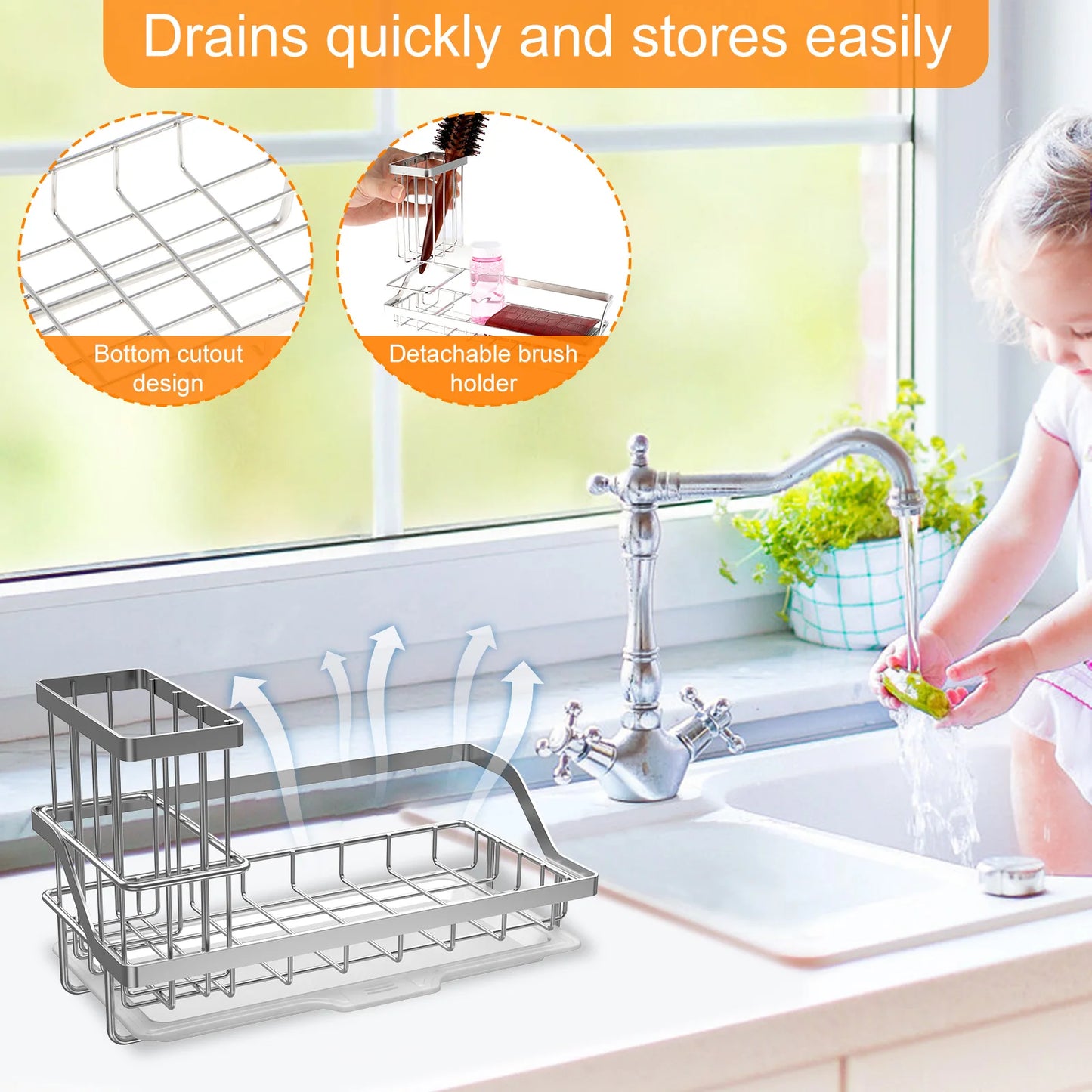 SinkMaster – Removable Kitchen Sink Organizer & Brush Holder