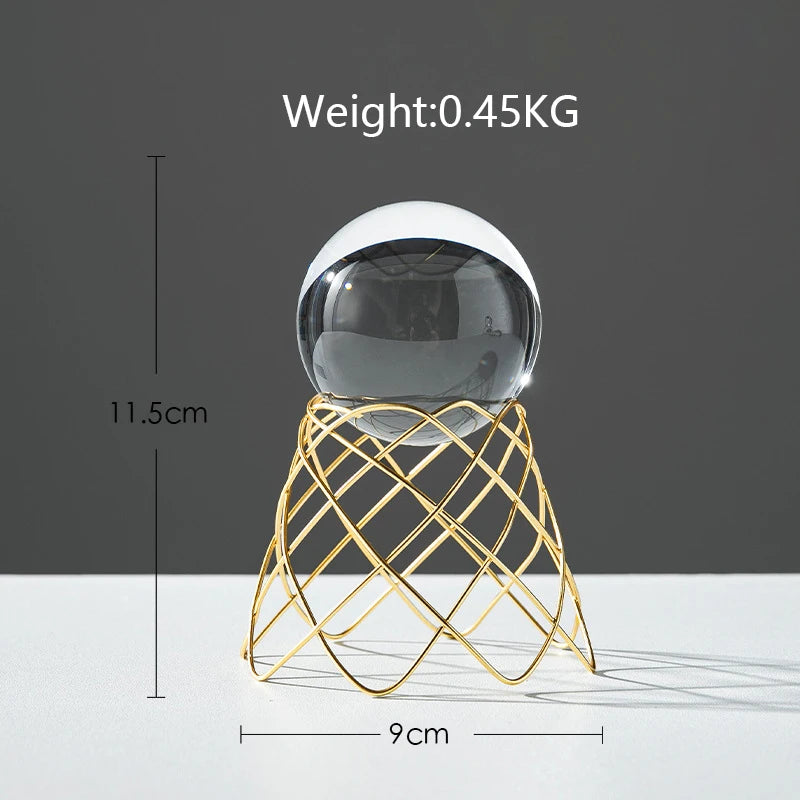 Nordic Radiance - Luxury Metal and Crystal Ball Ornament for Stylish Interiors