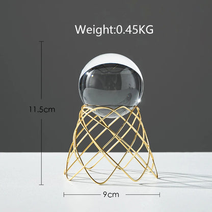 Nordic Radiance - Luxury Metal and Crystal Ball Ornament for Stylish Interiors