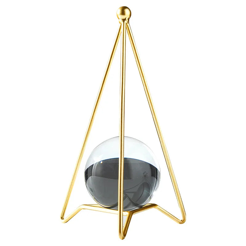 Nordic Radiance - Luxury Metal and Crystal Ball Ornament for Stylish Interiors
