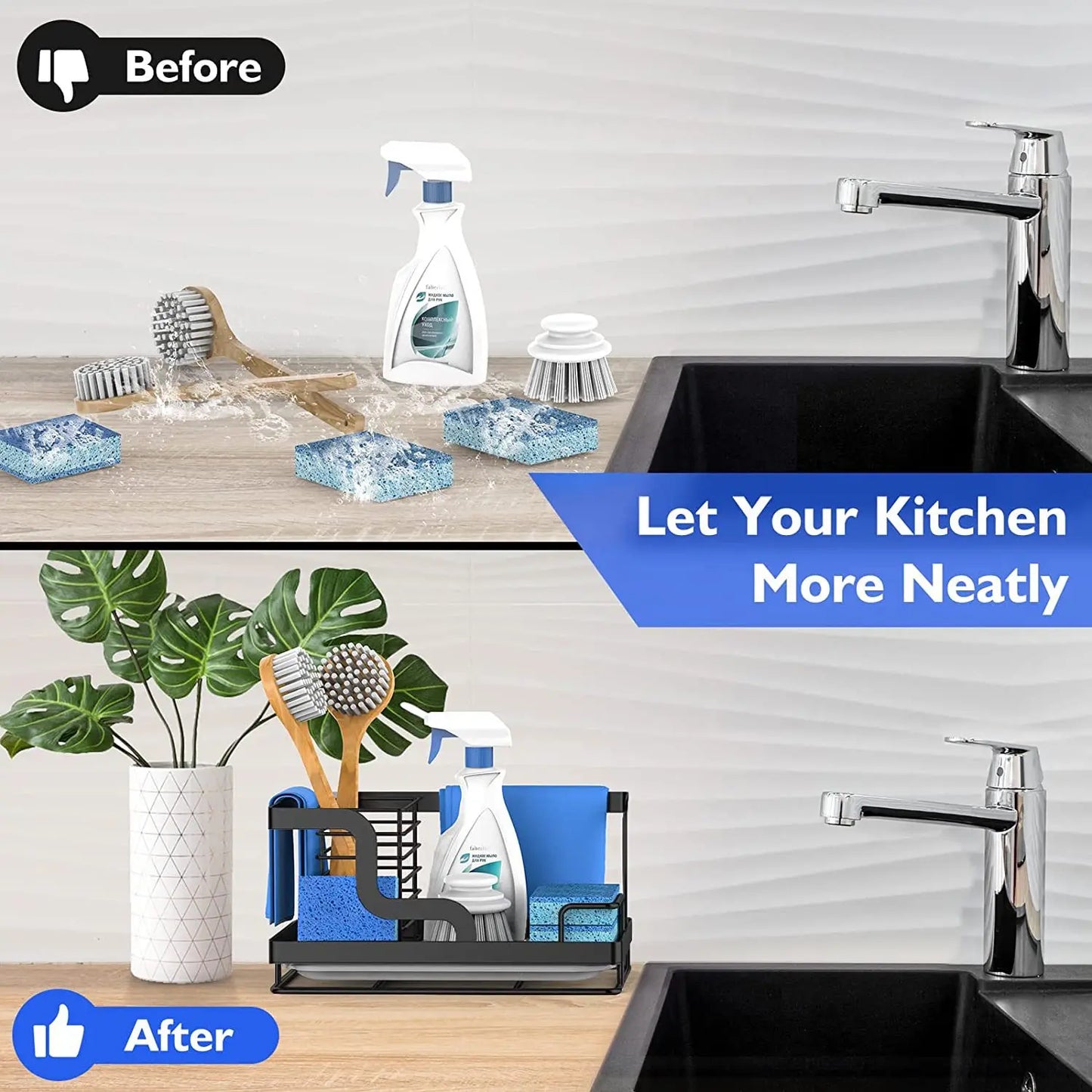 AquaRack – Stainless Steel Sink Organizer & Drainer