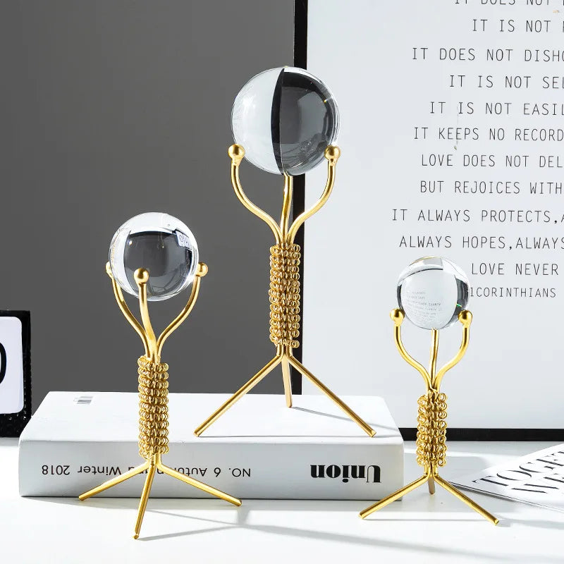 Nordic Radiance - Luxury Metal and Crystal Ball Ornament for Stylish Interiors