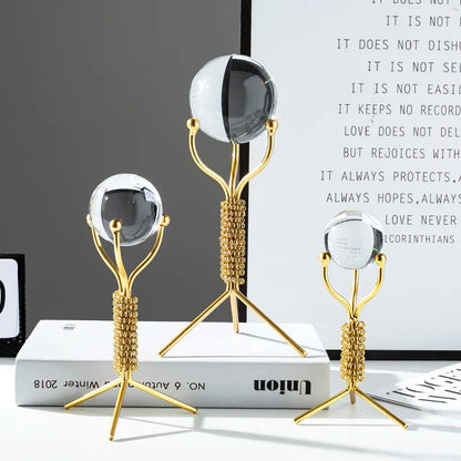 Nordic Radiance - Luxury Metal and Crystal Ball Ornament for Stylish Interiors
